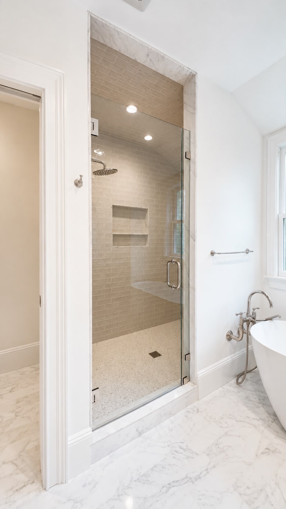 Classic shower door by Horus Glassworks — Clear frameless glass